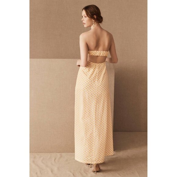 BHLDN Anthropologie Significant Other Maxi Dress 6 Adelle Sunflower Strapless - Picture 3 of 13